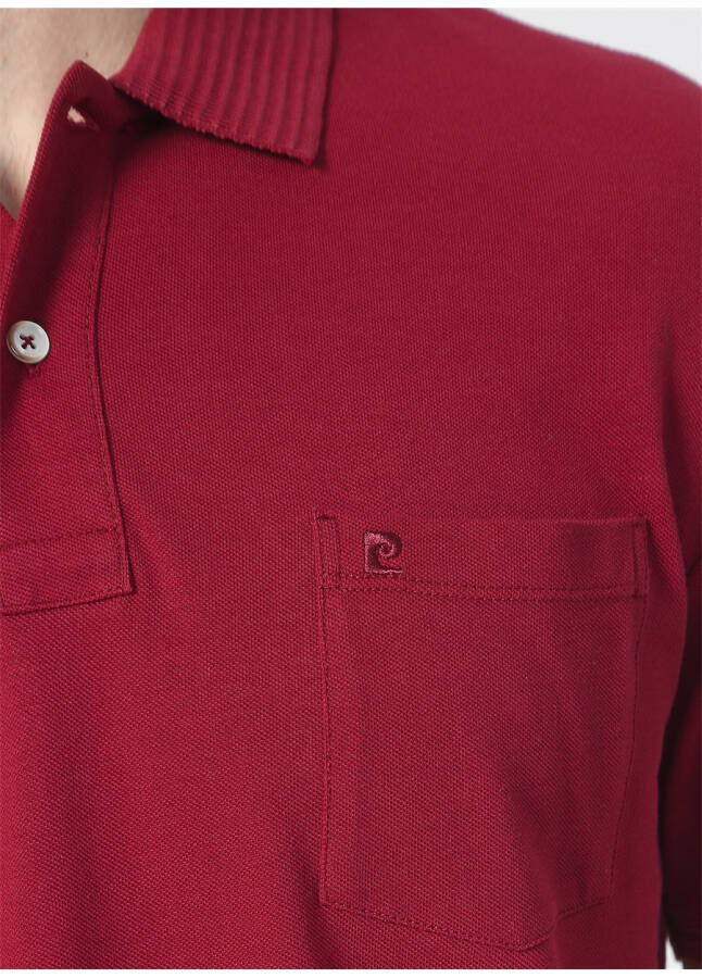 Pierre Cardin Men's Plain Red Polo T-Shirt with Polo Collar - 8