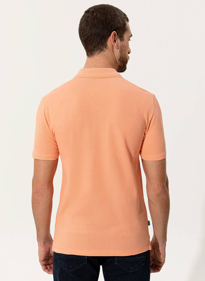 Pierre Cardin Men's Polo T-Shirt, Solid Orange, Polo Collar - 4