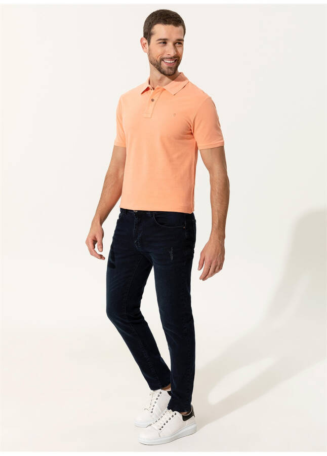 Pierre Cardin Men's Polo T-Shirt, Solid Orange, Polo Collar - 8