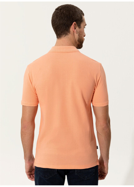 Pierre Cardin Men's Polo T-Shirt, Solid Orange, Polo Collar - 10