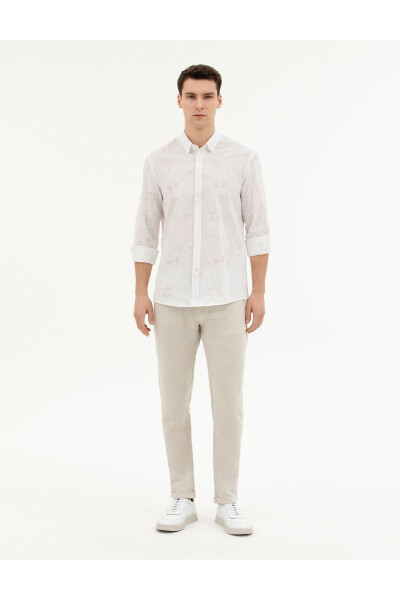 Pierre Cardin Men's Slim Fit Linen Pants - PIERRE CARDIN