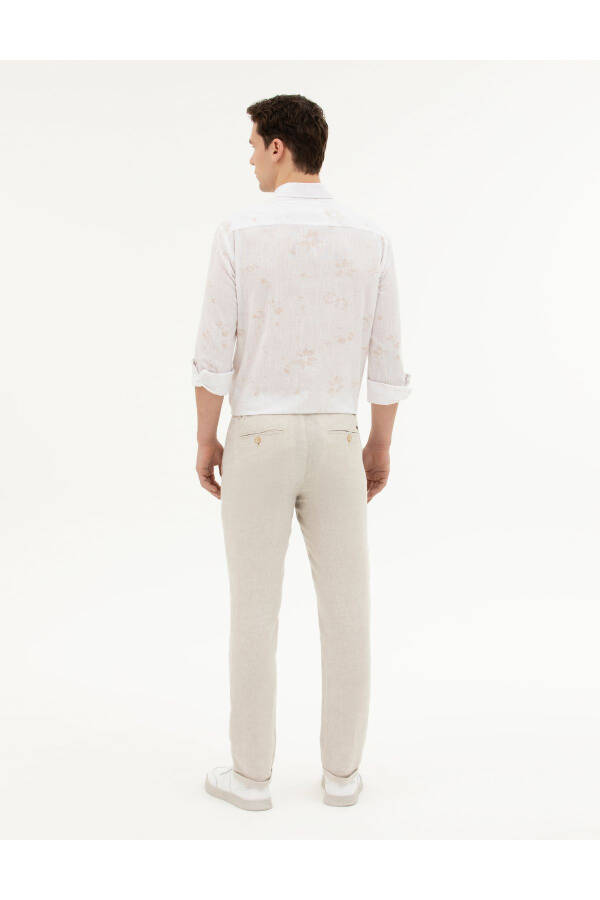 Pierre Cardin Men's Slim Fit Linen Pants - 3