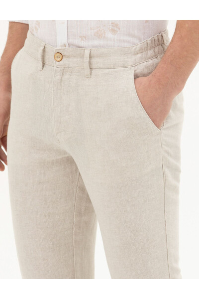 Pierre Cardin Men's Slim Fit Linen Pants - 6