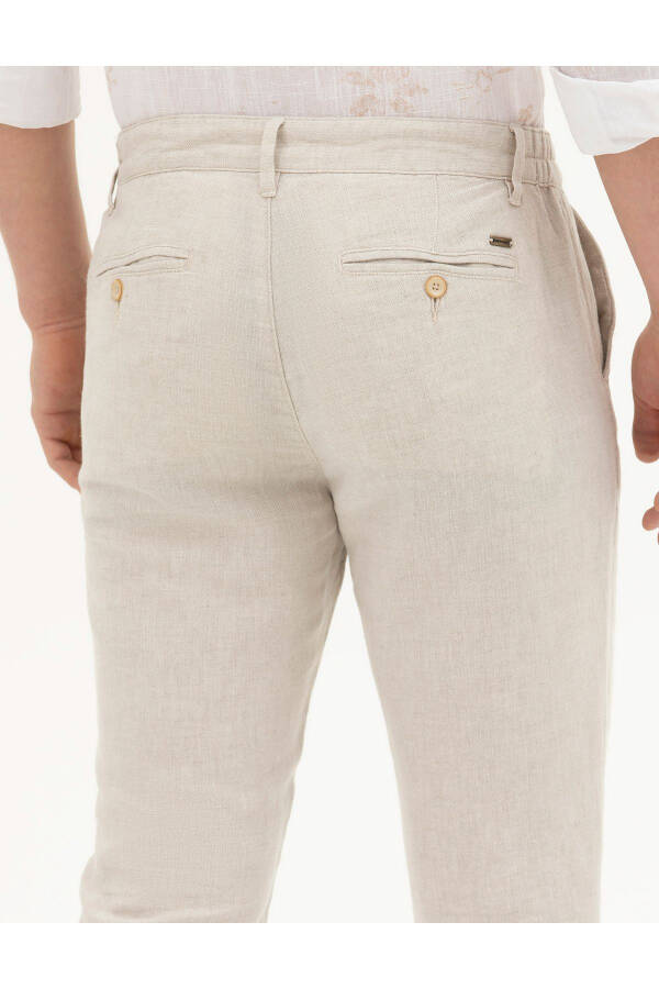 Pierre Cardin Men's Slim Fit Linen Pants - 7