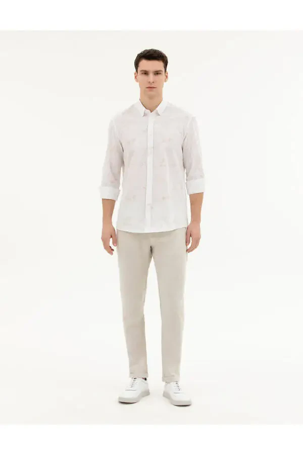 Pierre Cardin Men's Slim Fit Linen Pants - 1