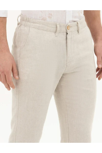 Pierre Cardin Men's Slim Fit Linen Pants - 5