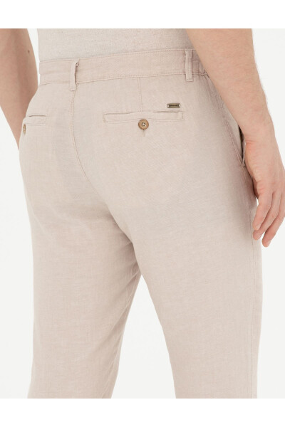 Pierre Cardin Men's Slim Fit Linen Pants - 7