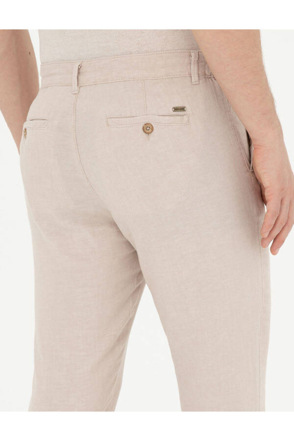 Pierre Cardin Men's Slim Fit Linen Pants - 7