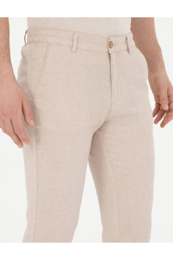 Pierre Cardin Men's Slim Fit Linen Pants - 5