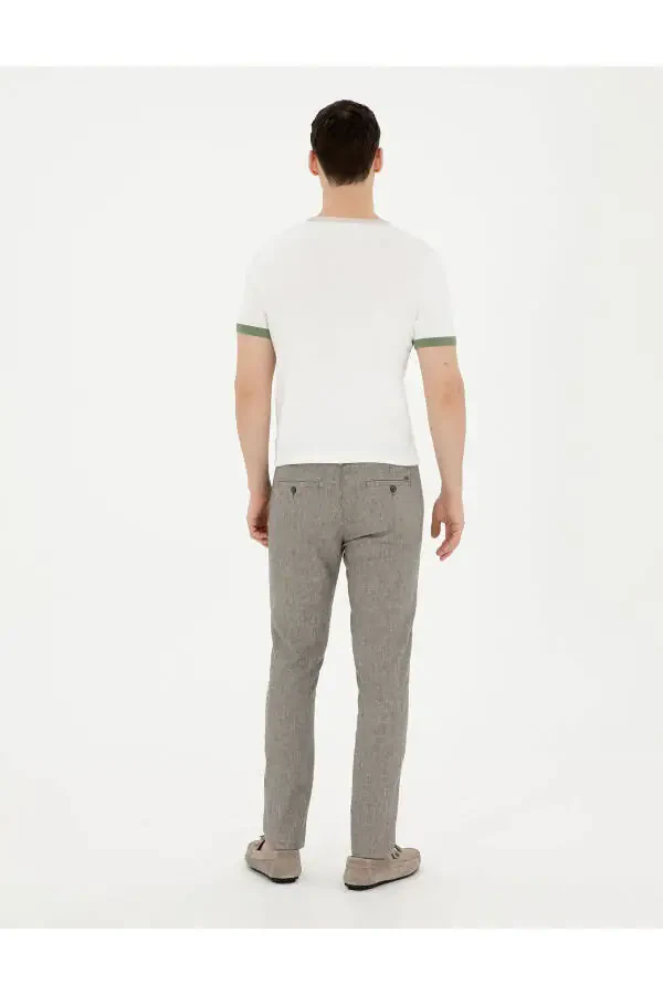Pierre Cardin Men's Slim Fit Linen Trousers - 2