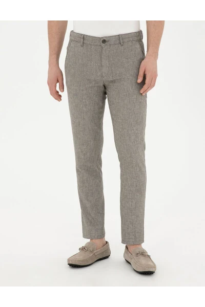 Pierre Cardin Men's Slim Fit Linen Trousers - 3