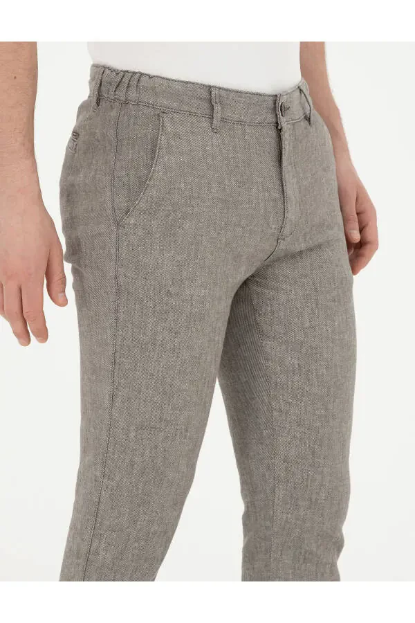 Pierre Cardin Men's Slim Fit Linen Trousers - 4