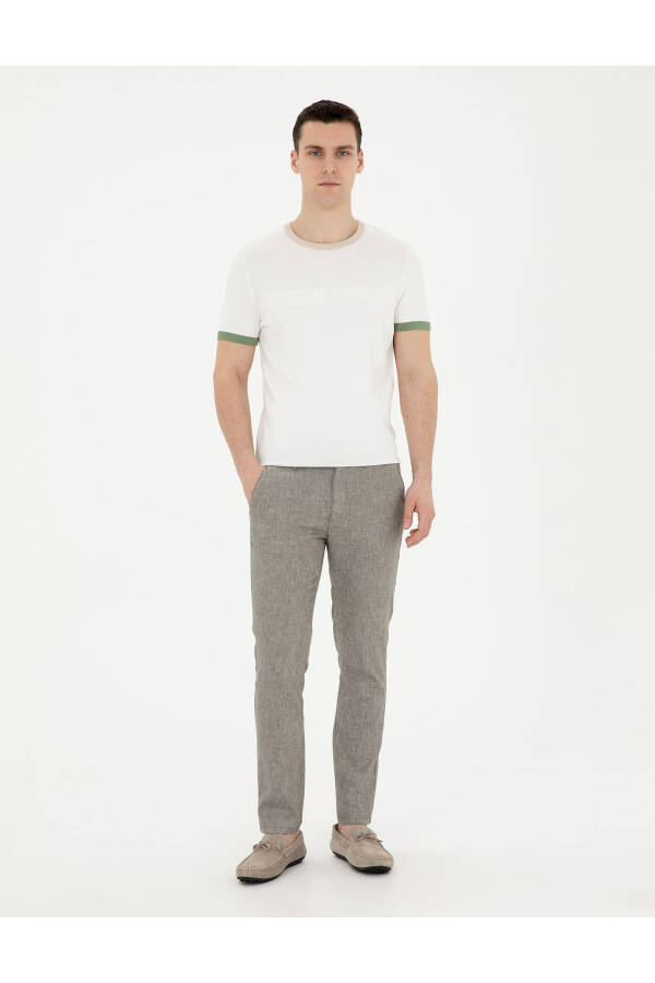 Pierre Cardin Men's Slim Fit Linen Trousers - 1