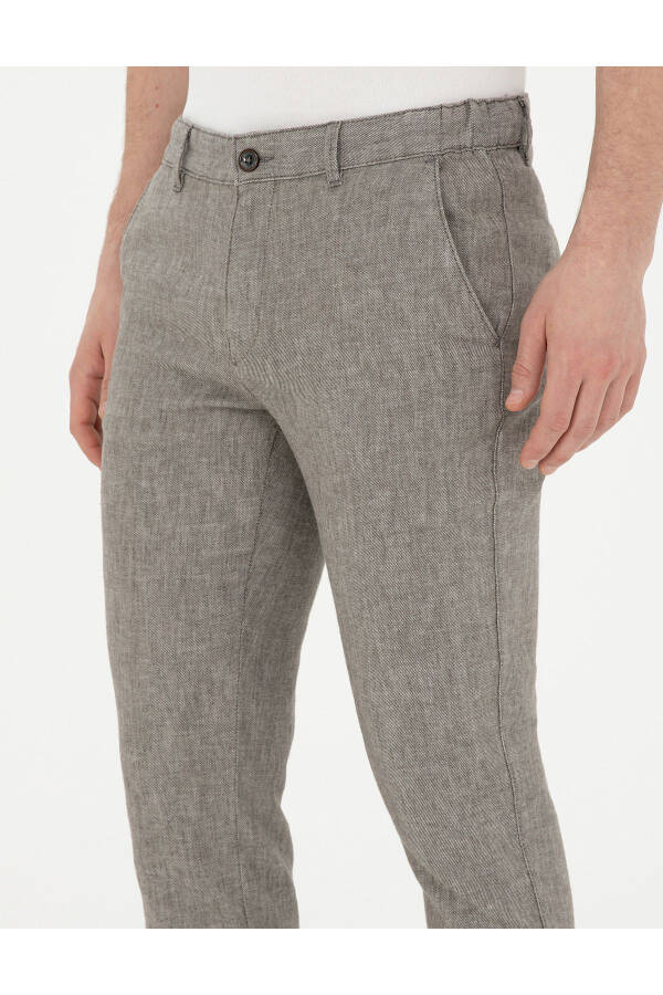 Pierre Cardin Men's Slim Fit Linen Trousers - 5