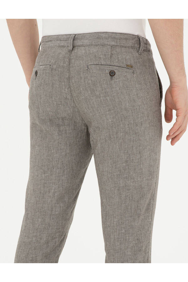 Pierre Cardin Men's Slim Fit Linen Trousers - 6