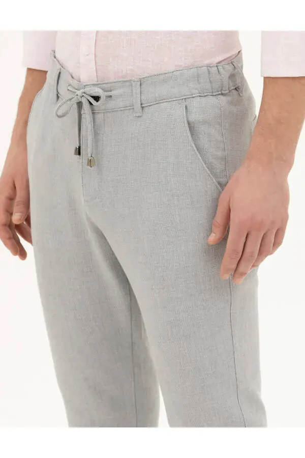 Pierre Cardin Men's Slim Fit Linen Trousers - 6