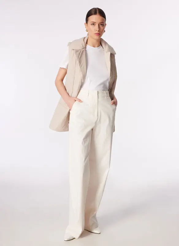 Pierre Cardin Normal Bel Loose Fit Beyaz Kadın Kumaş Pantolon HOLLY - PIERRE CARDIN