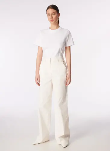 Pierre Cardin Normal Bel Loose Fit Beyaz Kadın Kumaş Pantolon HOLLY - 3