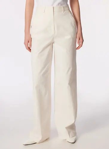 Pierre Cardin Normal Bel Loose Fit Beyaz Kadın Kumaş Pantolon HOLLY - 4