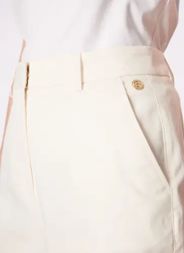 Pierre Cardin Normal Bel Loose Fit Beyaz Kadın Kumaş Pantolon HOLLY - 6