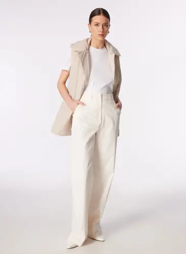 Pierre Cardin Normal Bel Loose Fit Beyaz Kadın Kumaş Pantolon HOLLY - 1