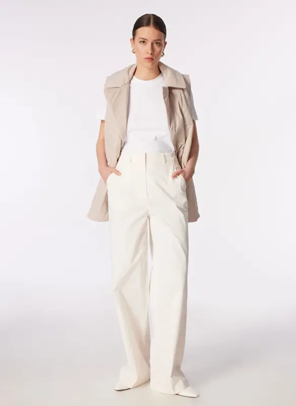 Pierre Cardin Normal Bel Loose Fit Beyaz Kadın Kumaş Pantolon HOLLY - 2