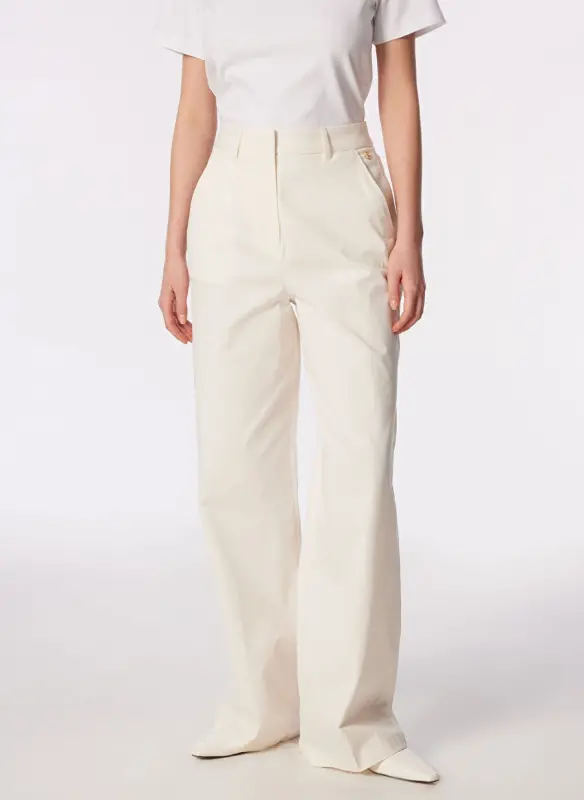 Pierre Cardin Normal Bel Loose Fit Beyaz Kadın Kumaş Pantolon HOLLY - 5