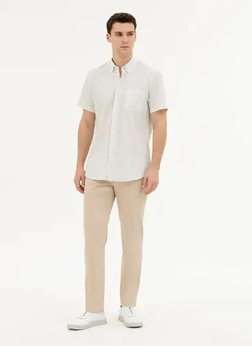 Pierre Cardin Normal Bel Normal Paça Regular Fit Bej Erkak Shim RIVER - 1