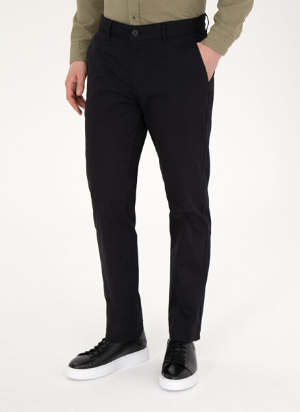 Pierre Cardin Normal Bel Normal Paça Regular Fit Siyah Erkek Pantolon RIVER - 6