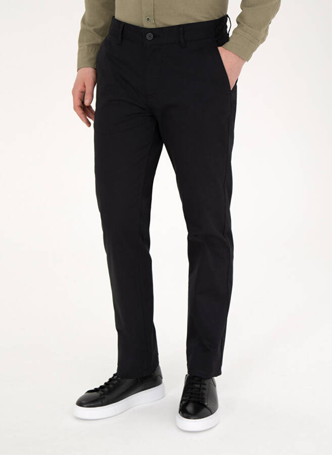 Pierre Cardin Normal Bel Normal Paça Regular Fit Siyah Erkek Pantolon RIVER - 6