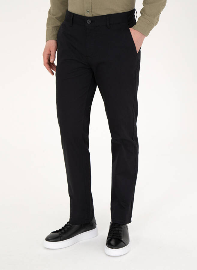 Pierre Cardin Normal Bel Normal Paça Regular Fit Siyah Erkek Pantolon RIVER - 1