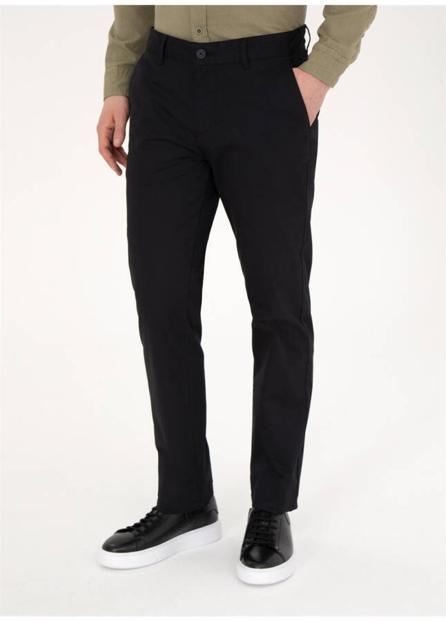 Pierre Cardin Normal Bel Normal Paça Regular Fit Siyah Erkek Pantolon RIVER - 11