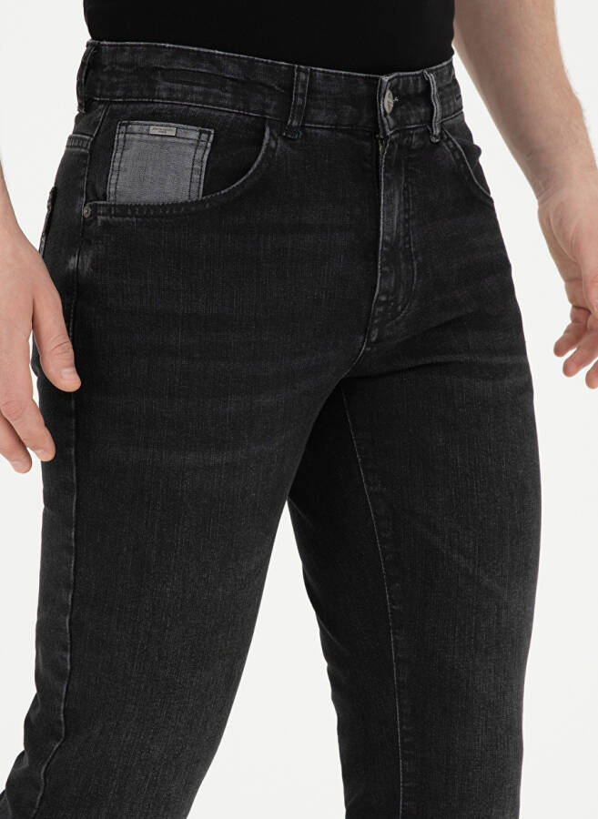 Pierre Cardin Normal Bel Normal Paça Slim Fit Antrasit Erkek Denim Pantolon JONES - 11