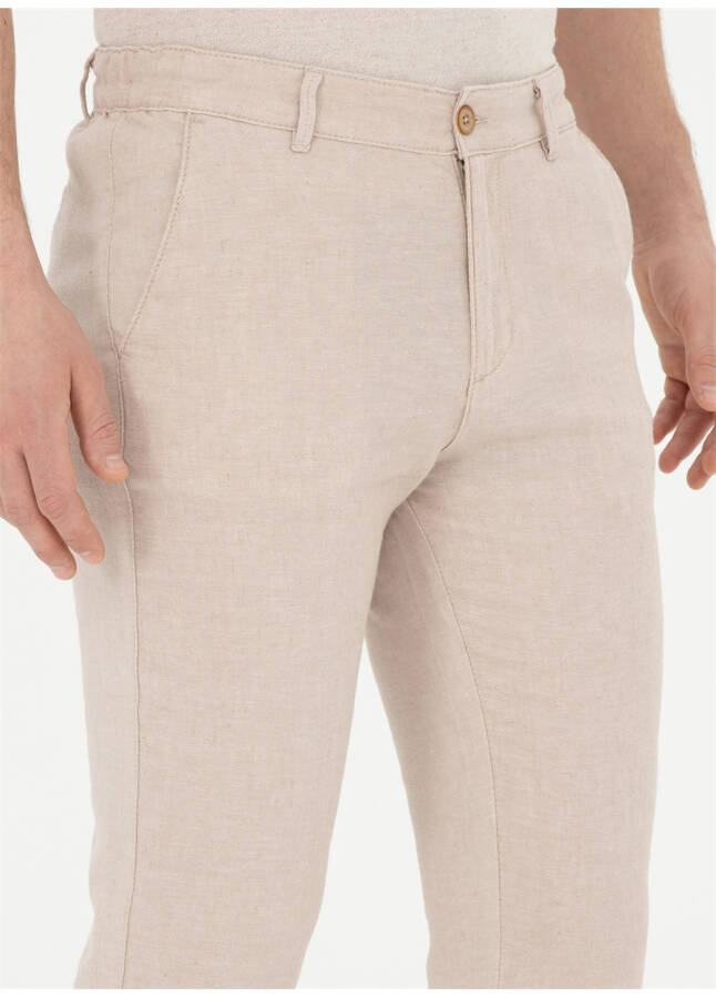 Pierre Cardin Normal Bel Normal Paça Slim Fit Bej Erkek Pantolon RAMON - 17