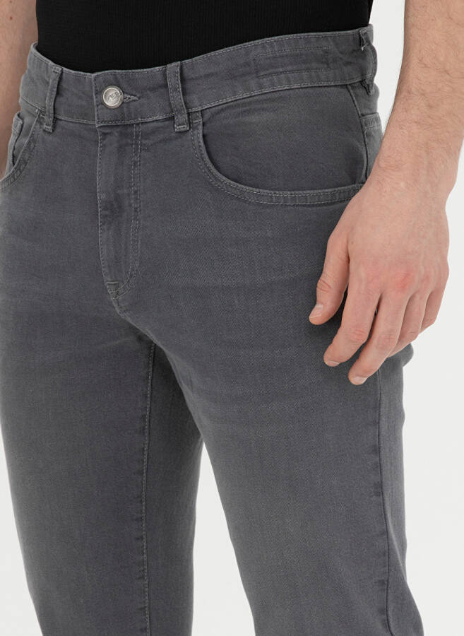 Pierre Cardin Normal Bel Normal Paça Slim Fit Gri Erkek Denim Pantolon TUGAN - 12