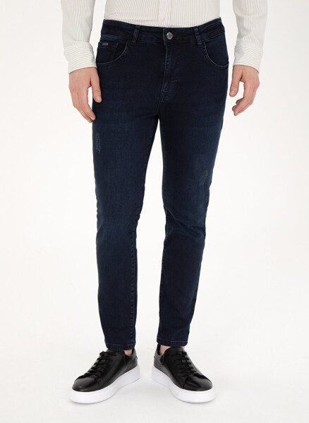 Pierre Cardin Normal Bel Normal Paça Slim Fit Koyu Lacivert Erkek Denim Pantolon HERNIK - 6