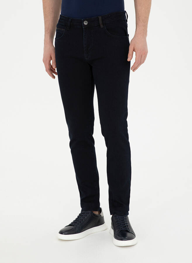 Pierre Cardin Normal Bel Normal Paça Slim Fit Koyu Lacivert Erkek Denim Pantolon VENEDIK - 12