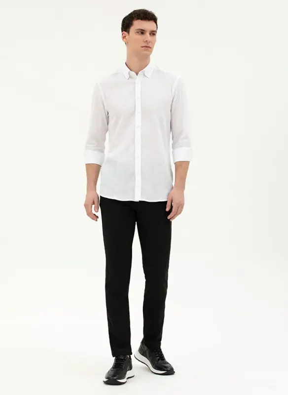 Pierre Cardin Normal Bel Normal Paça Slim Fit Siyah Erkek Pantolon ROSTAN - PIERRE CARDIN