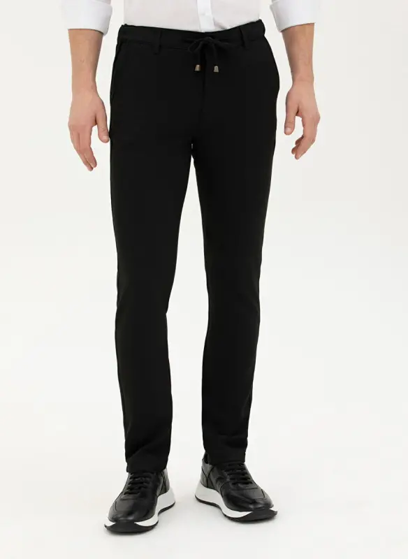 Pierre Cardin Normal Bel Normal Paça Slim Fit Siyah Erkek Pantolon ROSTAN - 2