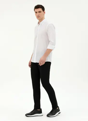 Pierre Cardin Normal Bel Normal Paça Slim Fit Siyah Erkek Pantolon ROSTAN - 3