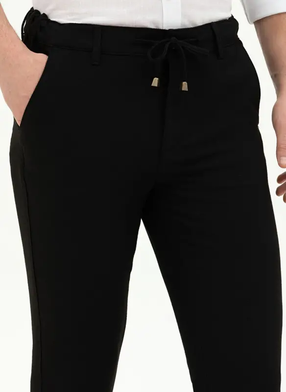 Pierre Cardin Normal Bel Normal Paça Slim Fit Siyah Erkek Pantolon ROSTAN - 5