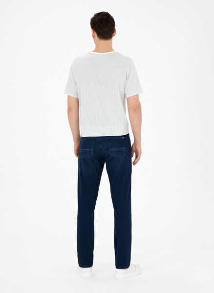 Pierre Cardin Normal Bel Normal Paça Straight Koyu Lacivert Erkek Denim Pantolon SIMON - 5