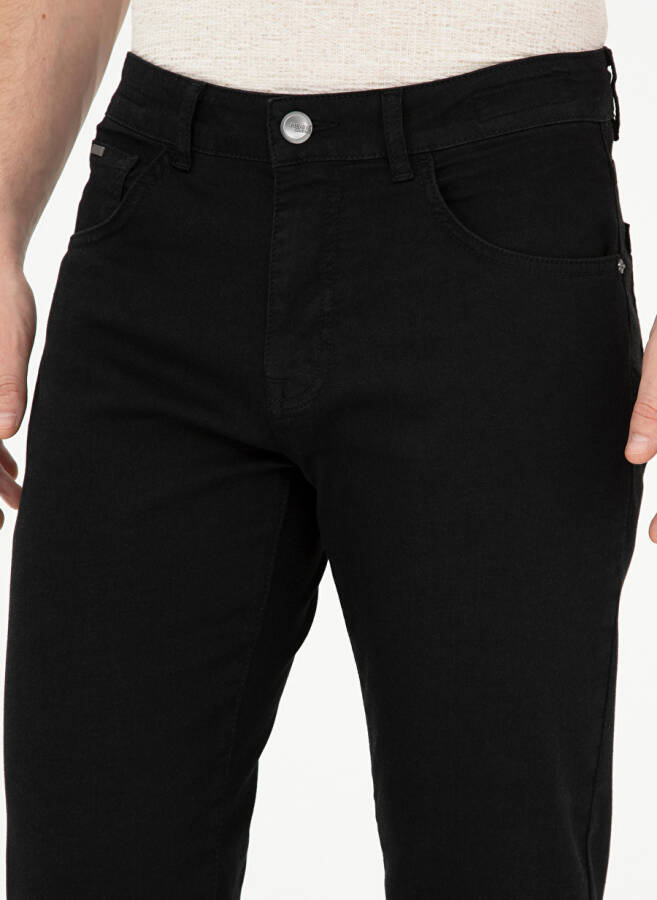 Pierre Cardin Normal Bel Normal Paça Straight Siyah Erkek Denim Pantolon BEND - 5