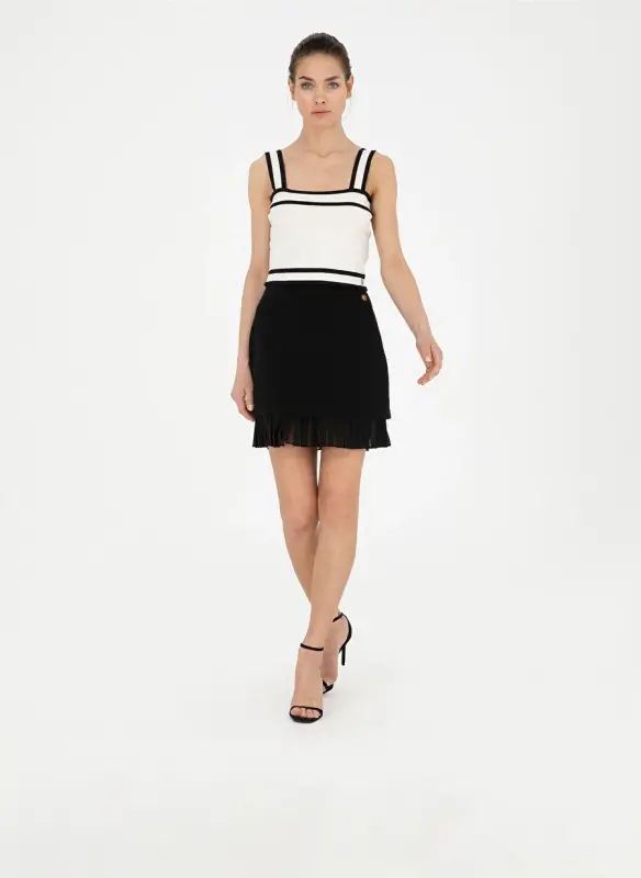 Pierre Cardin Normal Waist Black Women's Knee Length Skirt LAYANA - 1