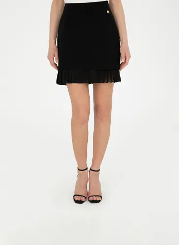 Pierre Cardin Normal Waist Black Women's Knee Length Skirt LAYANA - PIERRE CARDIN (1)