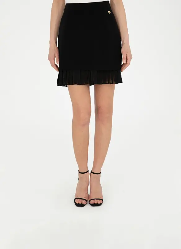 Pierre Cardin Normal Waist Black Women's Knee Length Skirt LAYANA - 2
