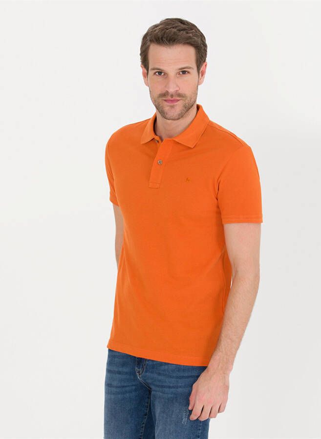 Pierre Cardin Plain Cinnamon Men's Polo T-Shirt - 7