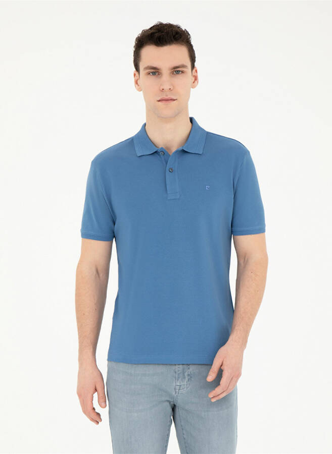 Pierre Cardin Plain Dark Blue Men's Polo T-Shirt SUNNY - 7