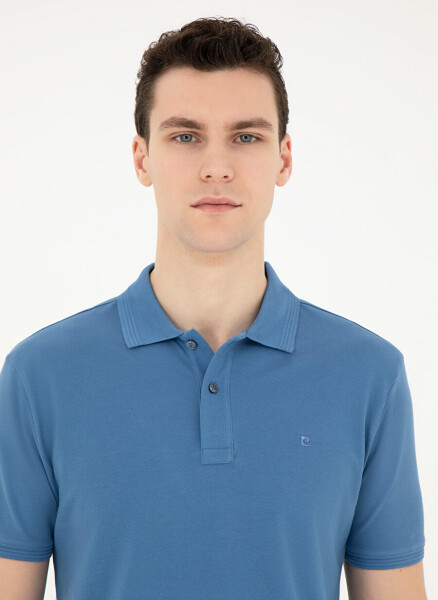 Pierre Cardin Plain Dark Blue Men's Polo T-Shirt SUNNY - 8