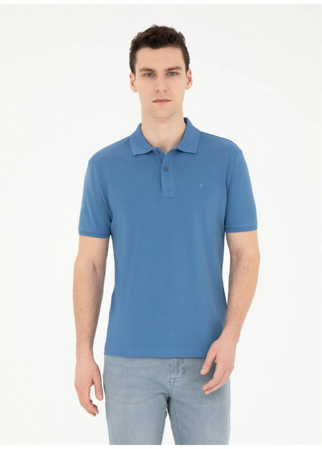 Pierre Cardin Plain Dark Blue Men's Polo T-Shirt SUNNY - 13